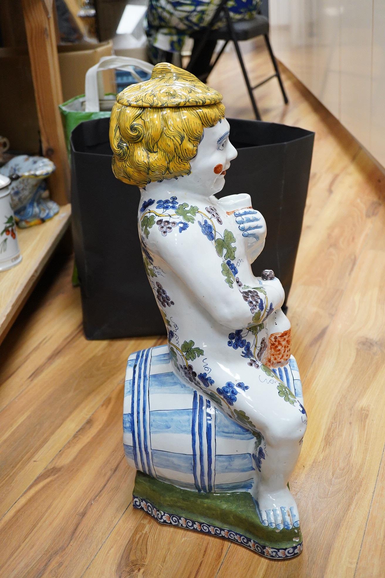 Six Italian faience Botanical apothecary jars and covers - 26cm high, two other 19th century style jars and three other related items.